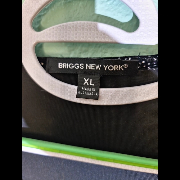 Briggs New York Velvet Sparkling Black Long Sleeve Top - Picture 3 of 4